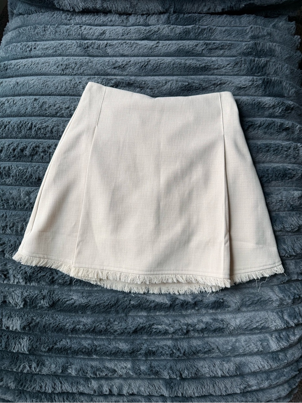Love, Bonito Women's Cream Fringe Hem Mini Skort